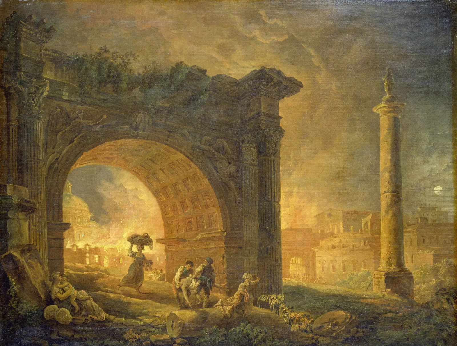 Roman Ruins Wall Art by Hubert Robert - Canvas Print