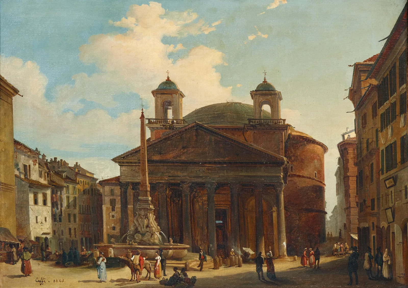 Rome The Pantheon Wall Art by Ippolito Caffi - Canvas Print