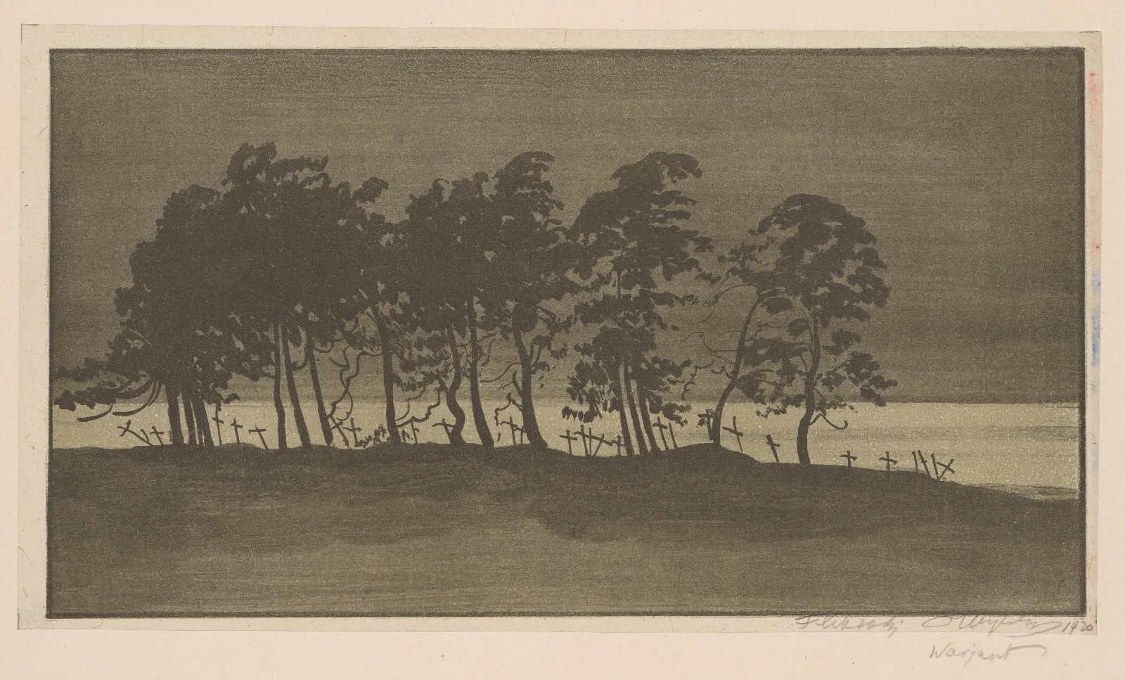Figures Of Pine Trees And Graves Wall Art by Leon Wyczółkowski - Canvas Print
