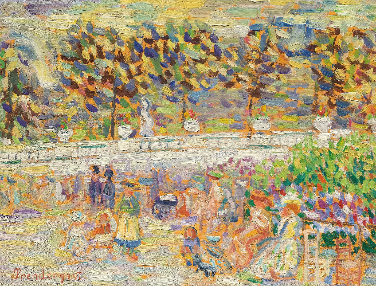 Summer In The Park Jardin Du Luxembourg Paris Wall Art by Maurice Prendergast - Canvas Print