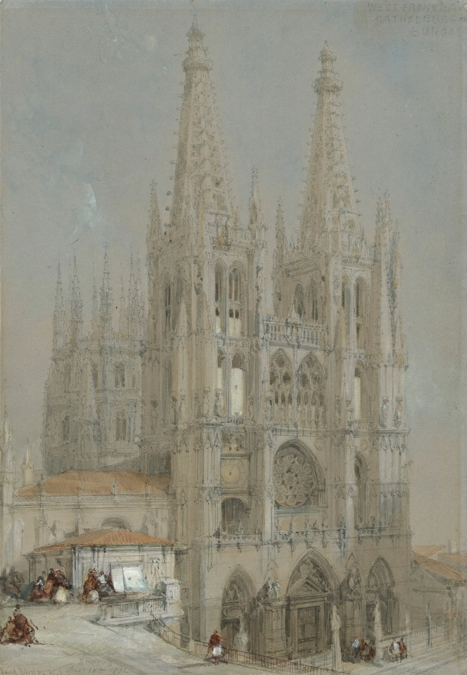 A View Of Burgos Cathedral Spain Wall Art by David Roberts - Canvas Print