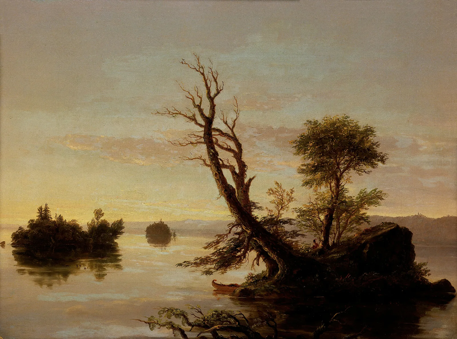 American Lake Scene Wall Art by Thomas Cole - Canvas Print