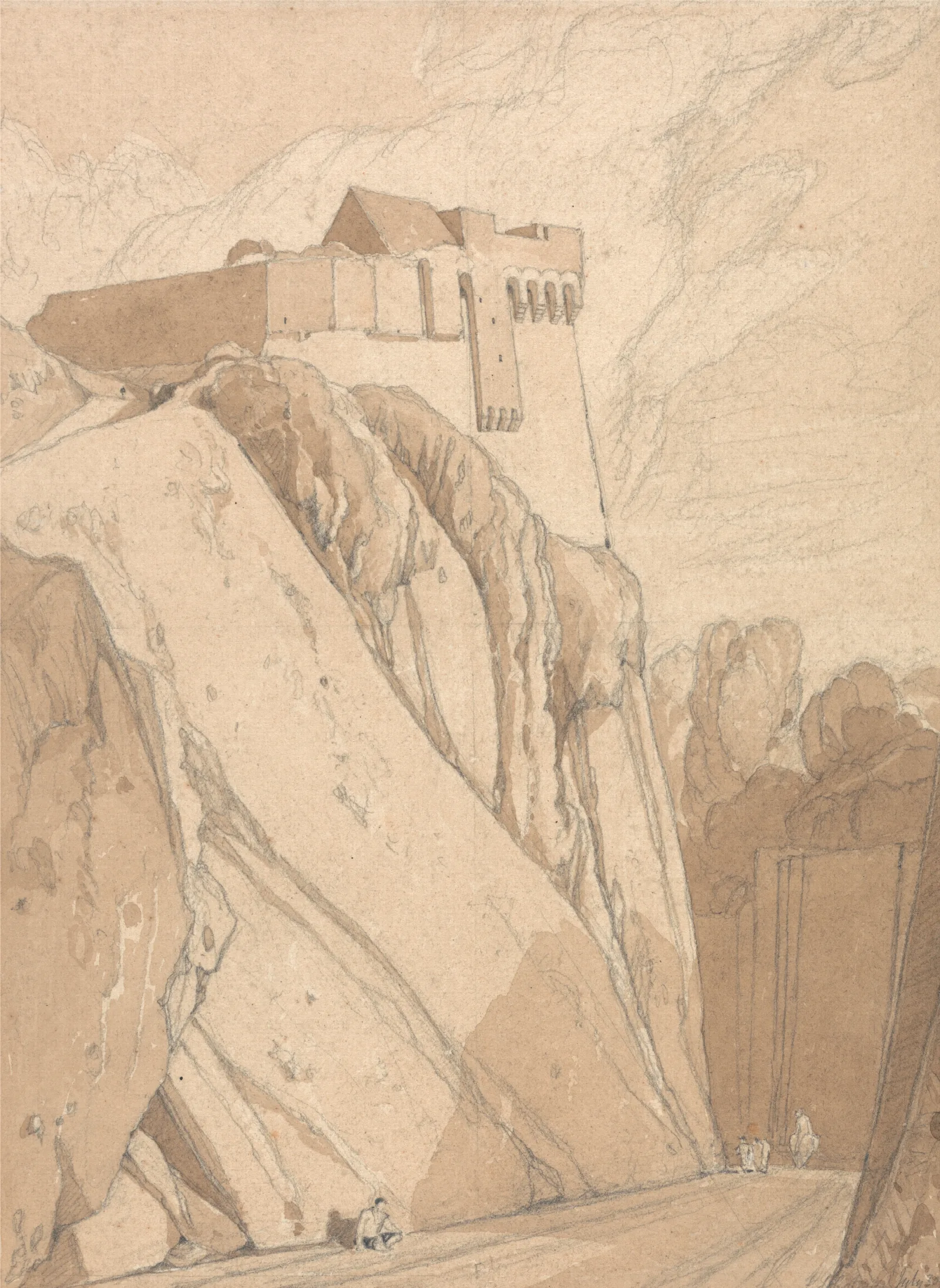 Part Of The Old Fortifications At Saint Lo Normandy Wall Art by John Sell Cotman - Canvas Print