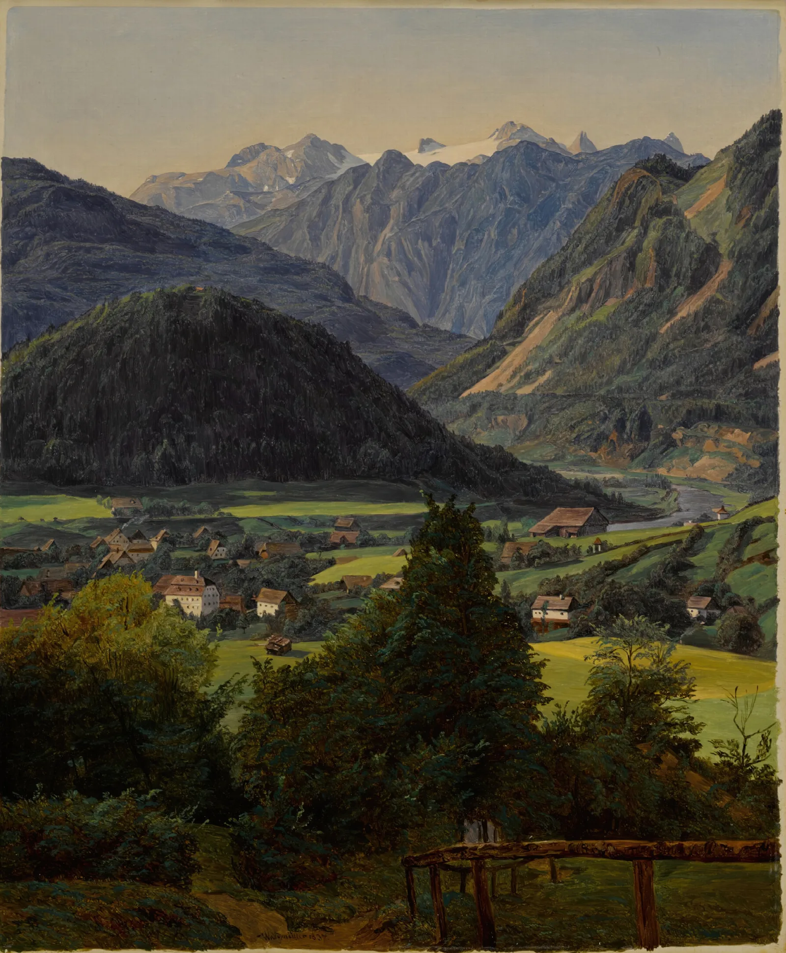 The Dachstein Seen From The Sophienplatz Wall Art by Ferdinand Georg Waldmüller - Canvas Print