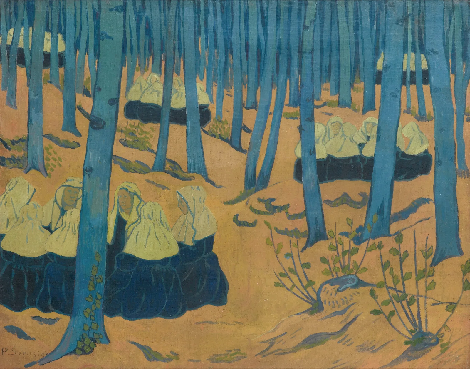 Bretonnes Reunion Dans Le Bois Sacre Wall Art by Paul Sérusier - Canvas Print