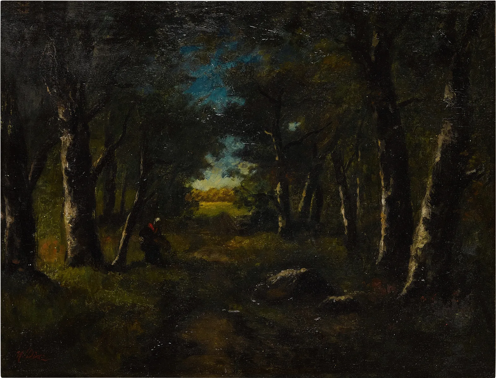 Foraging In The Forest Wall Art by Narcisse-Virgile Diaz de La Peña - Canvas Print
