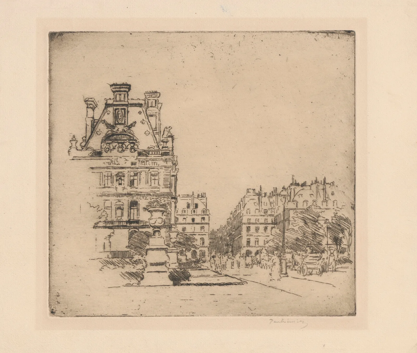 Des Tuileries Street Paris Wall Art by Józef Pankiewicz - Canvas Print