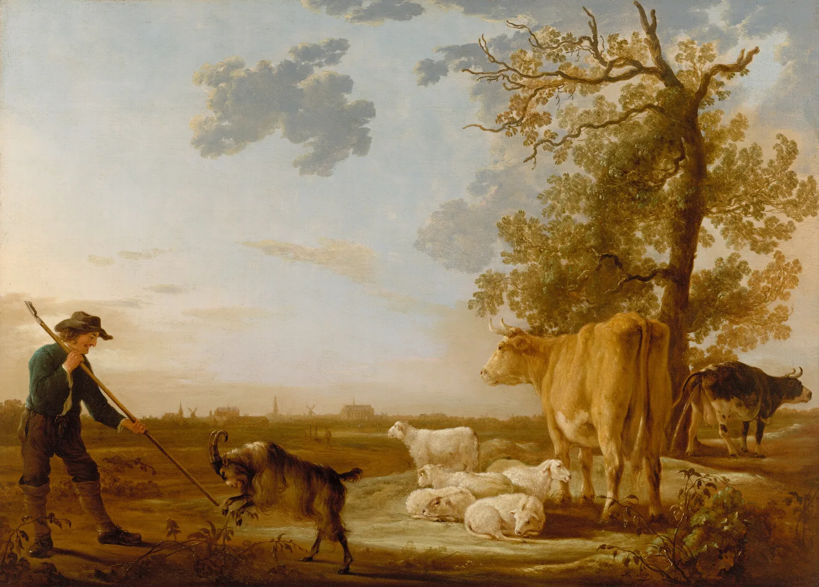 Landscape With Cattle 8 Wall Art by Aelbert Cuyp - Canvas Print