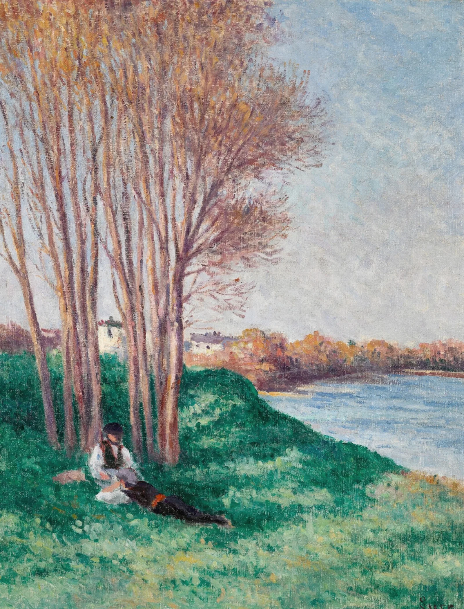 Le Repos Sur Les Bords De La Loire A Saint Ay Wall Art by Maximilien Luce - Canvas Print