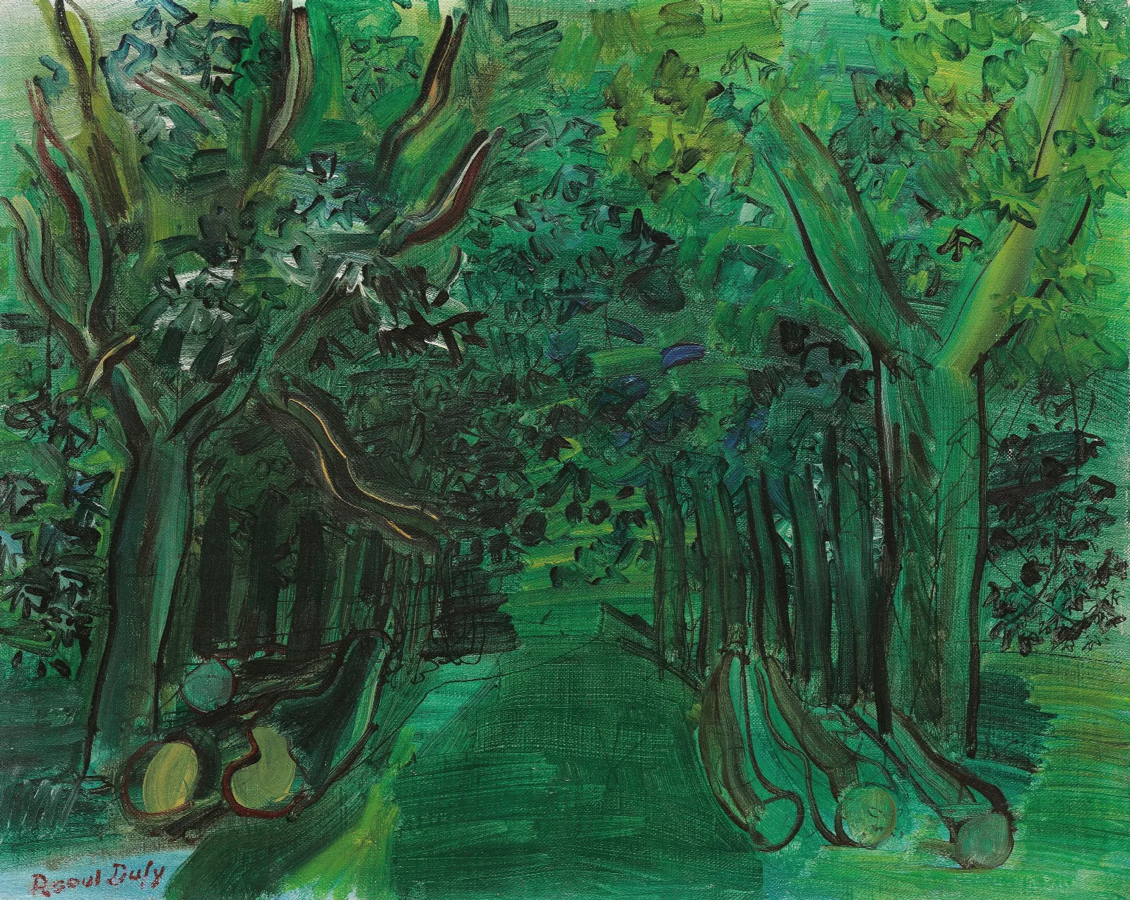 Route En Foret 2 Wall Art by Raoul Dufy - Canvas Print