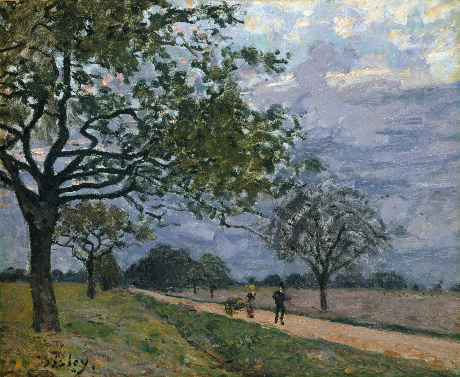 The Road From Versailles To Louveciennes 2 Wall Art by Alfred Sisley - Canvas Print