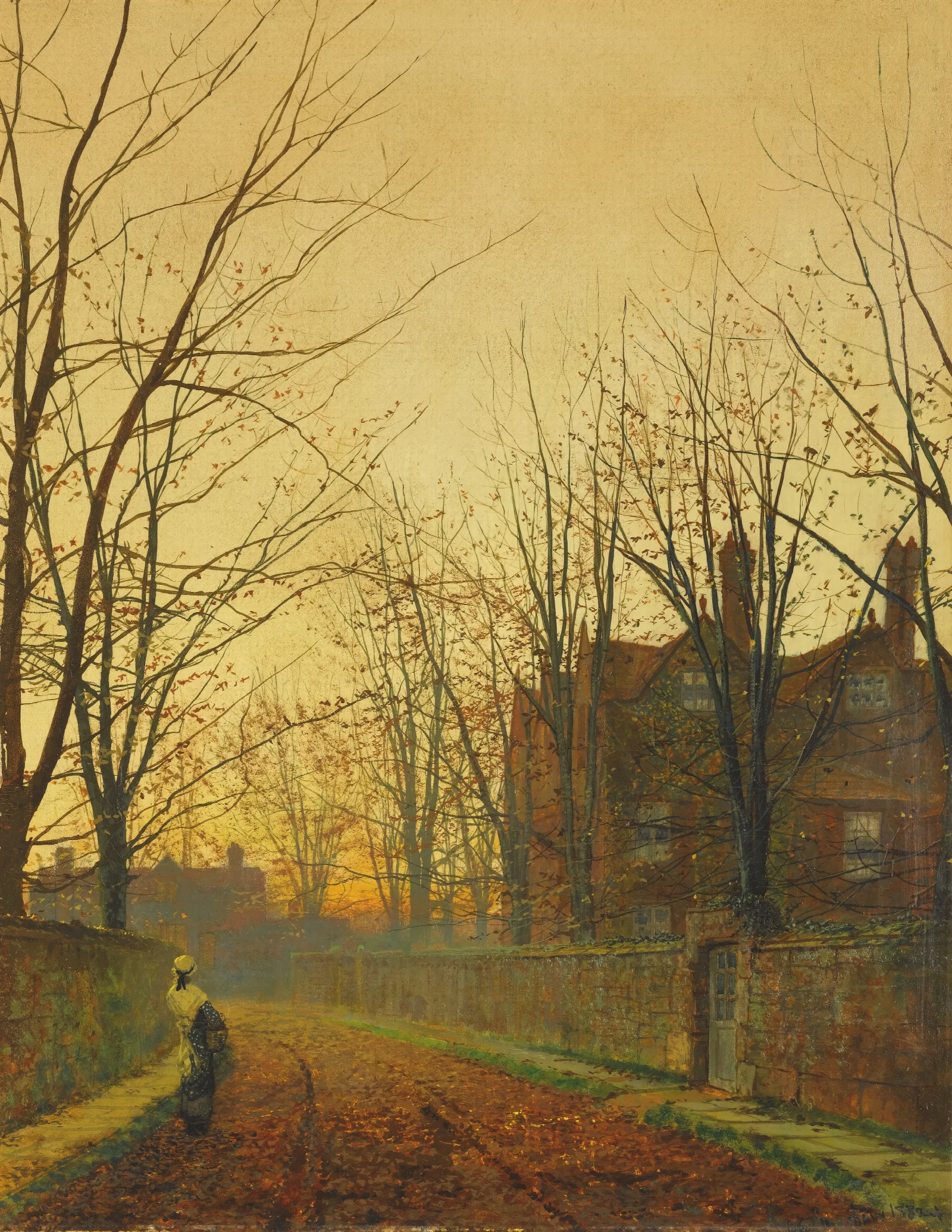 Late October Wall Art by John Atkinson Grimshaw - Canvas Print