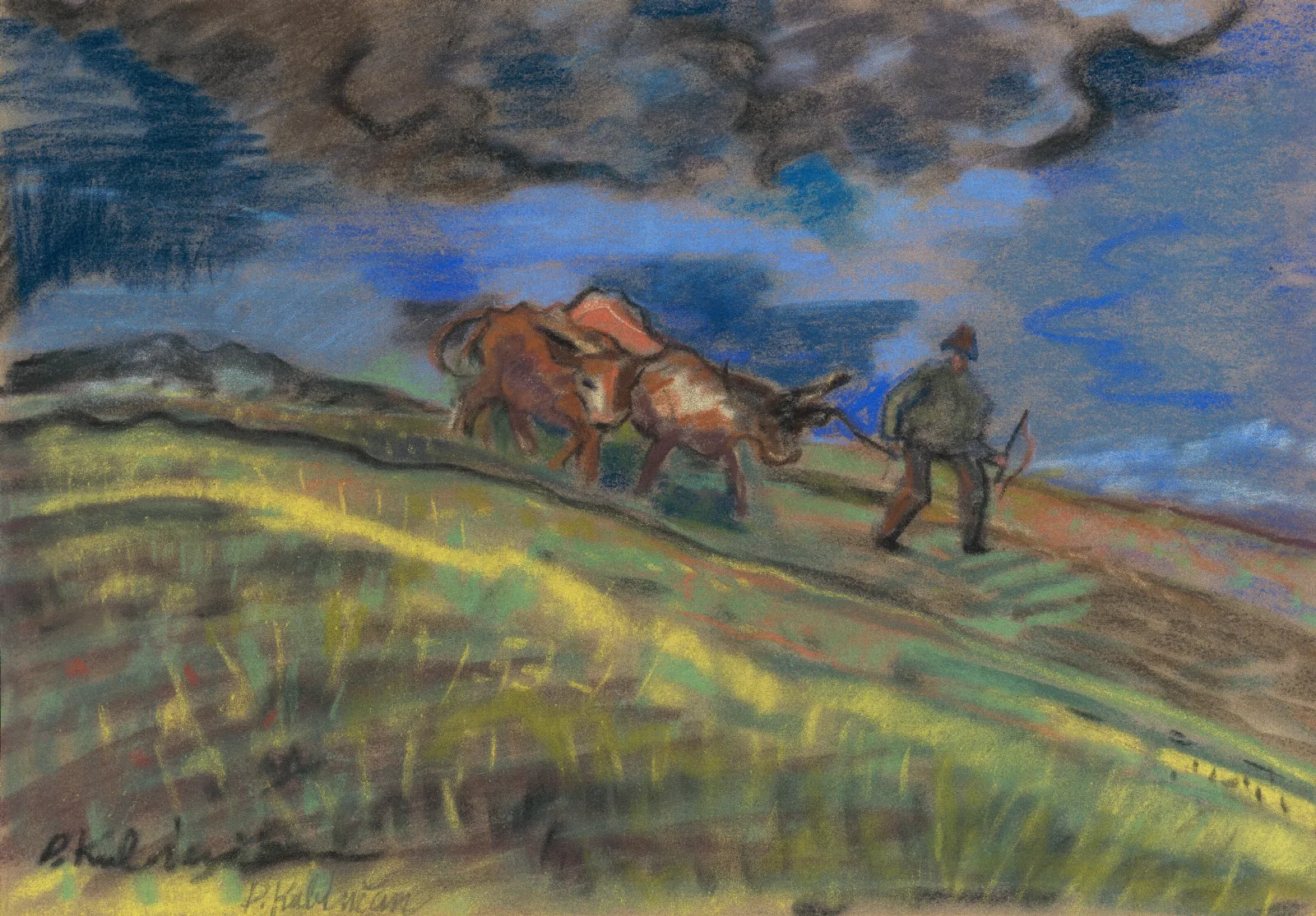 Ploughman Wall Art by Arnold Peter Weisz-Kubínčan - Canvas Print