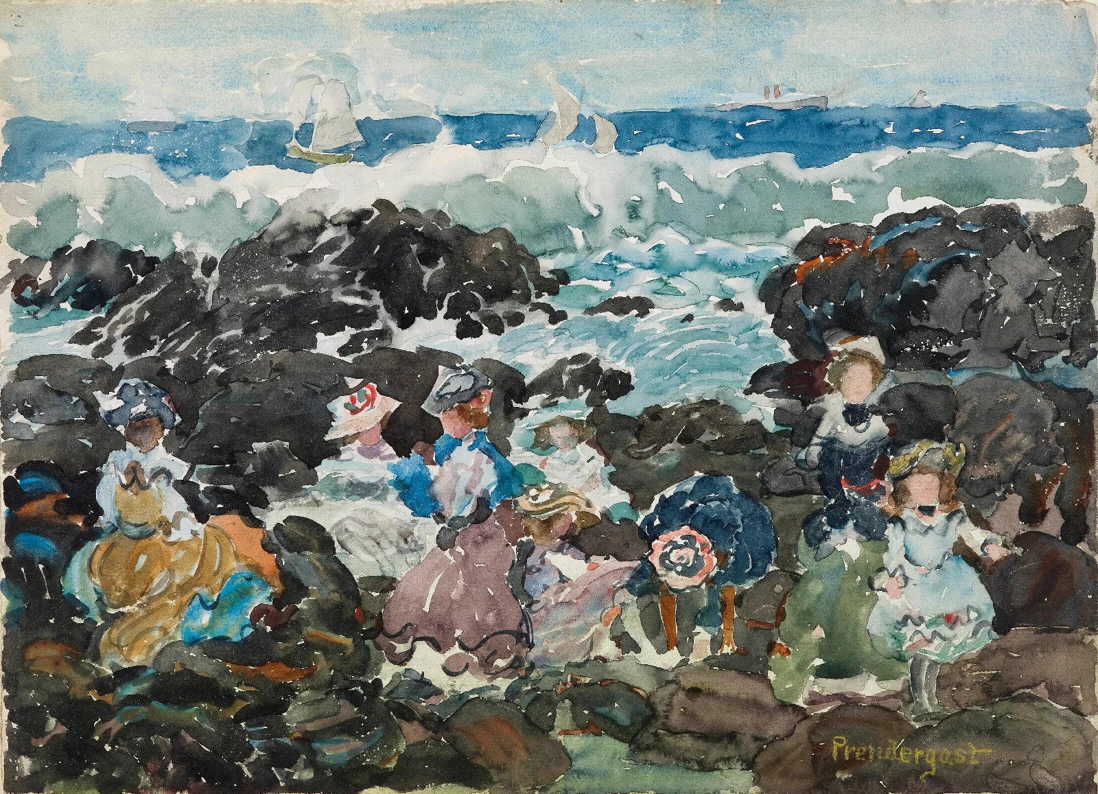 Surf Cohasset Wall Art by Maurice Prendergast - Canvas Print