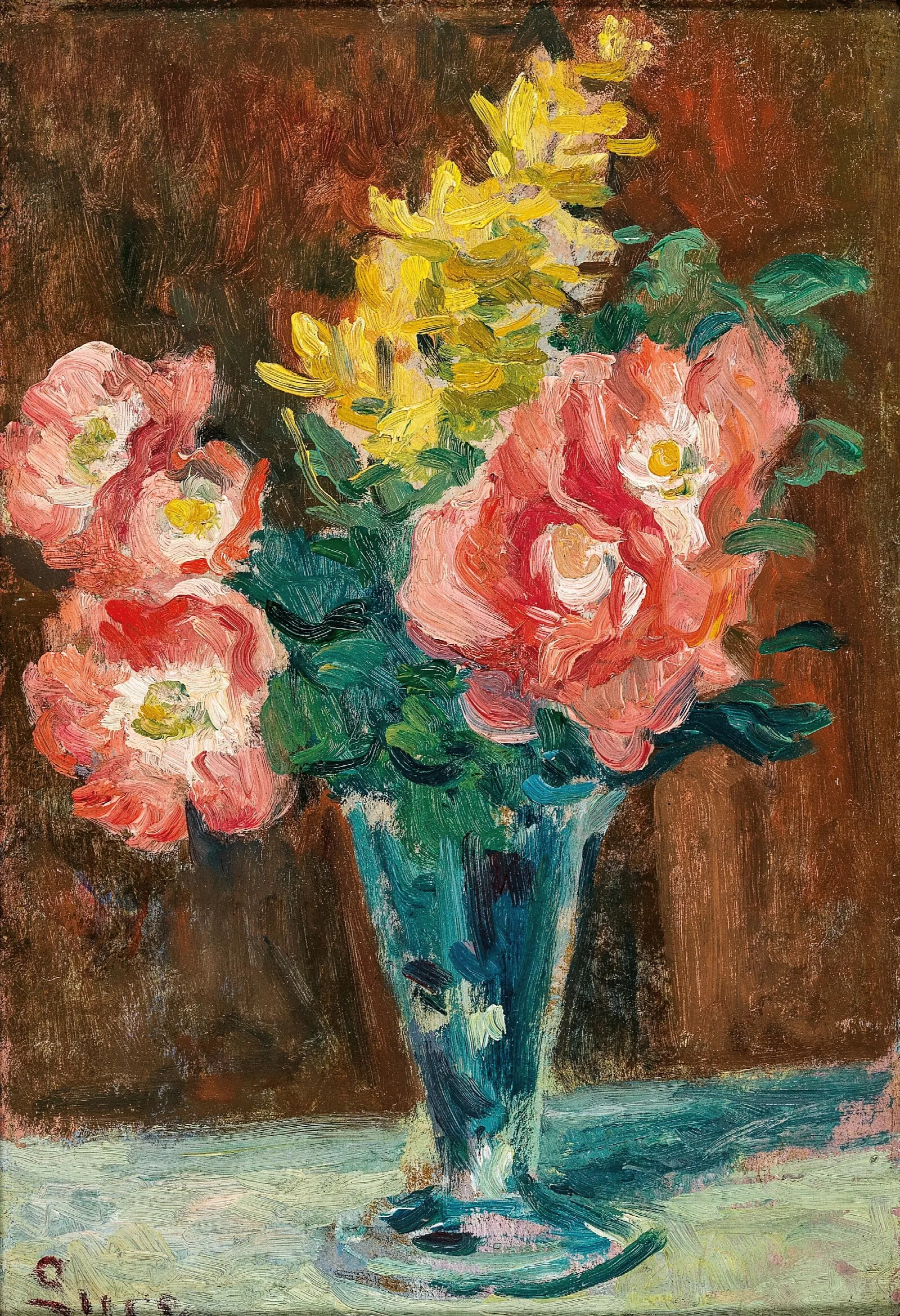 Vase With Flowers 2 Wall Art by Maximilien Luce - Canvas Print