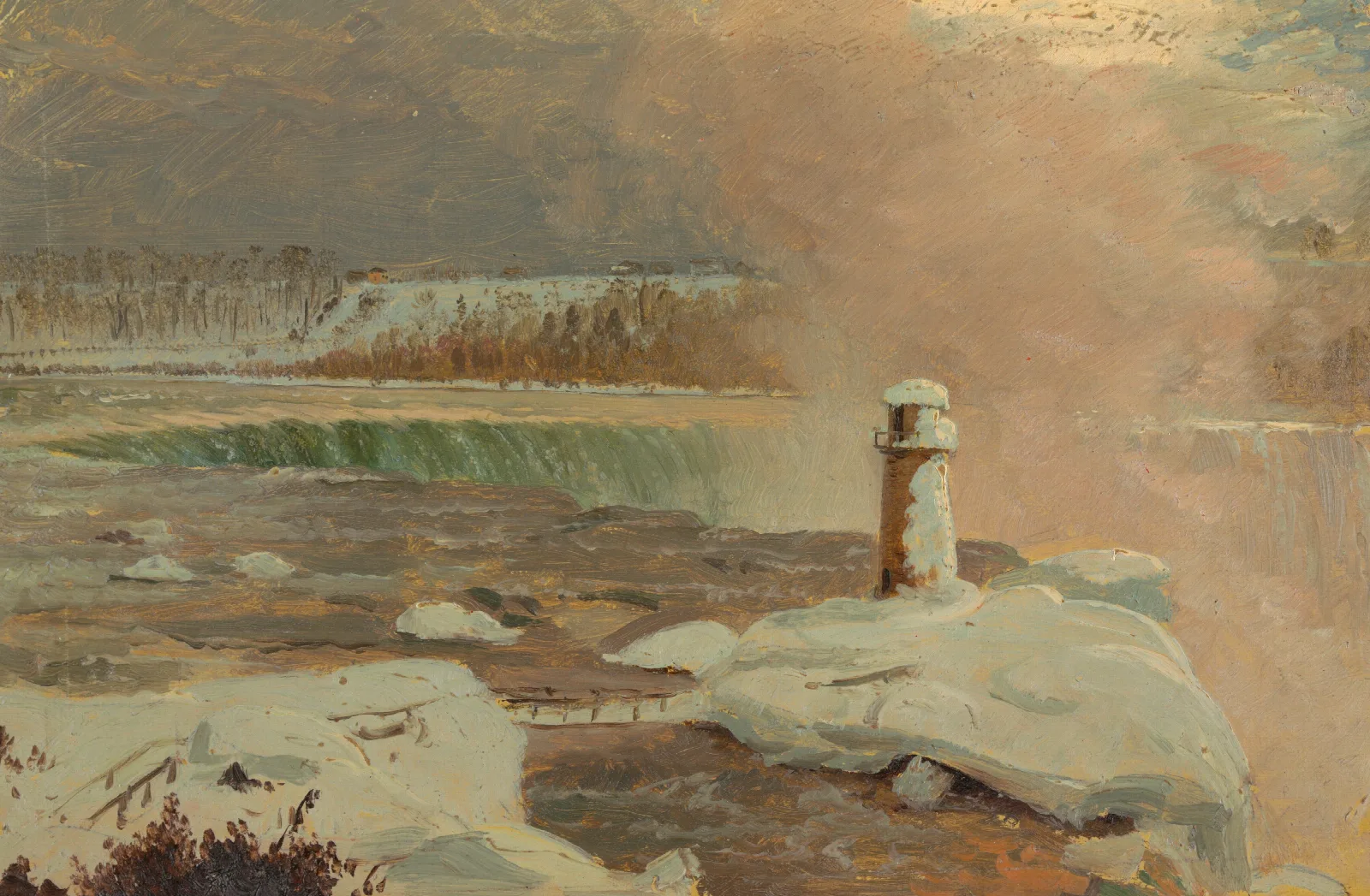 Niagara River And Falls In Snow Wall Art by Frederic Edwin Church - Canvas Print
