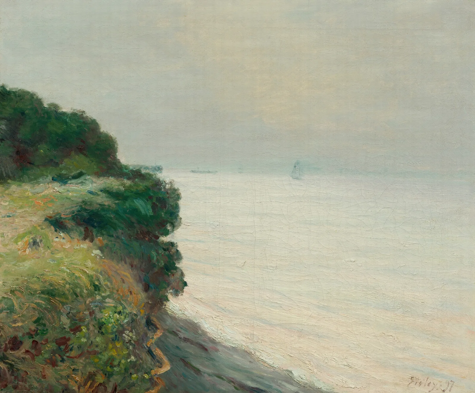 La Falaise De Penarth Wall Art by Alfred Sisley - Canvas Print