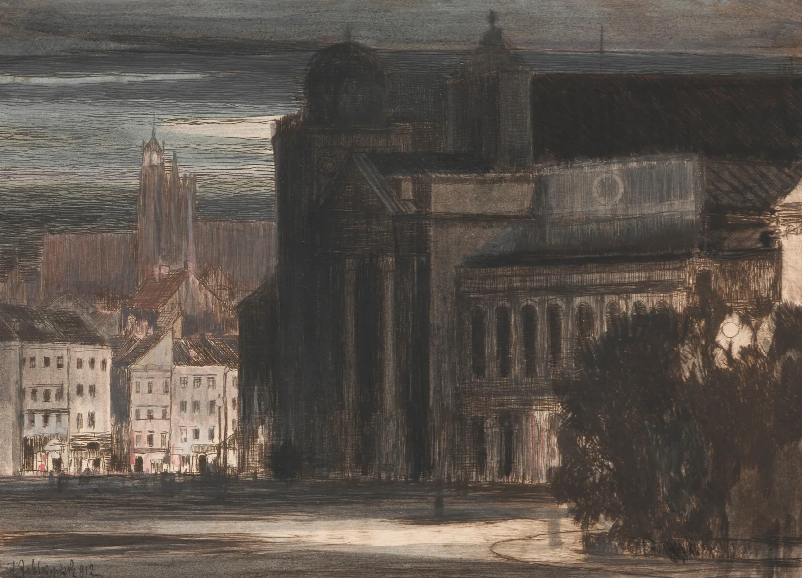 View Of The Church Of St Anna And The Castle Square In Warsaw Wall Art by Feliks Jabłczyński - Canvas Print