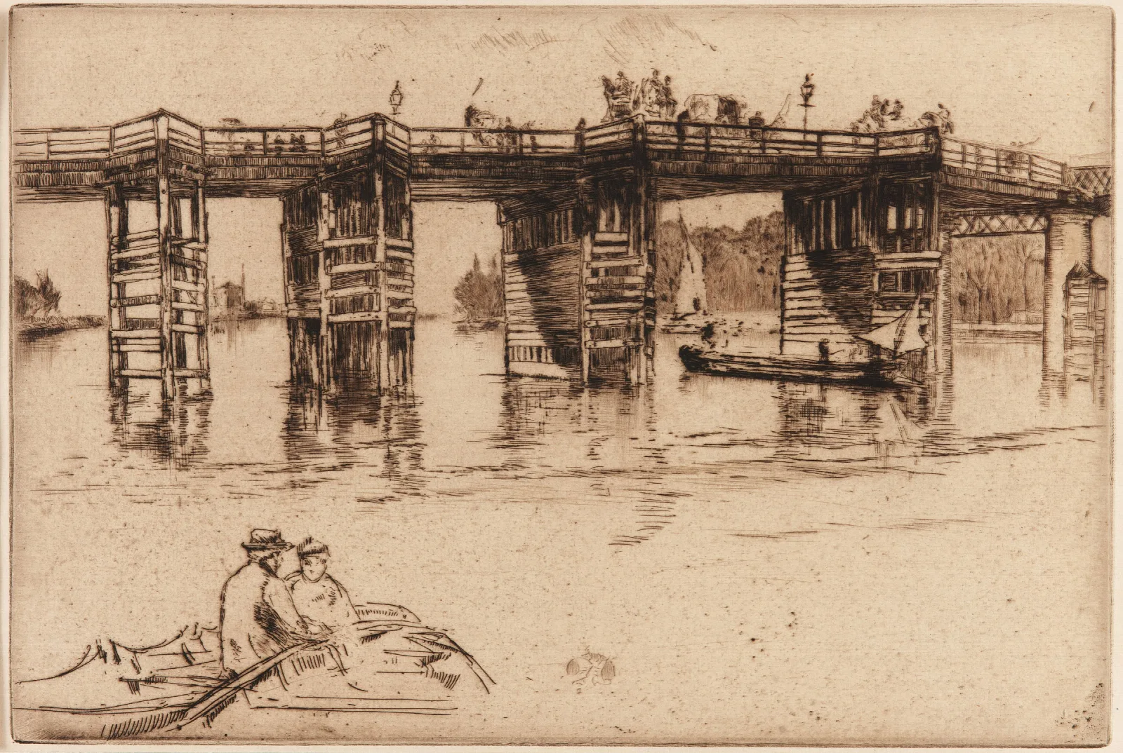 Old Putney Bridge Wall Art by James Abbott McNeill Whistler - Canvas Print