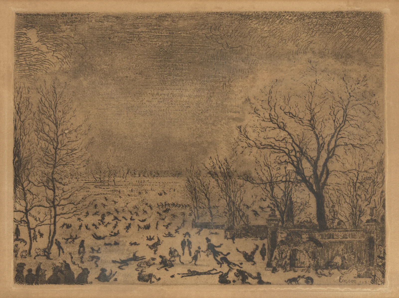 De Schaatsenrijders De Schaatsers Wall Art by James Ensor - Canvas Print