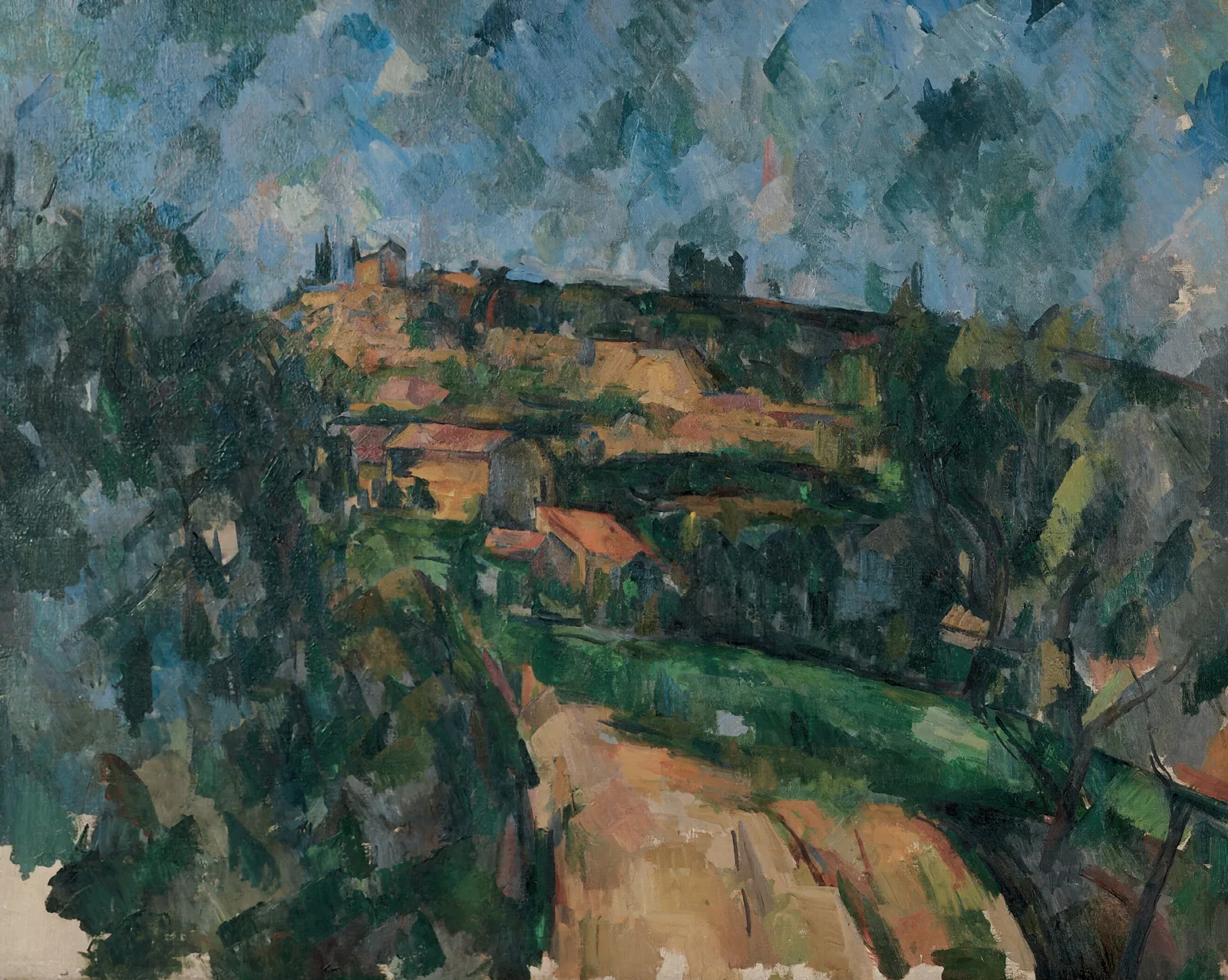 Bend Of The Road At The Top Of The Chemin Des Lauves Wall Art by Paul Cézanne - Canvas Print