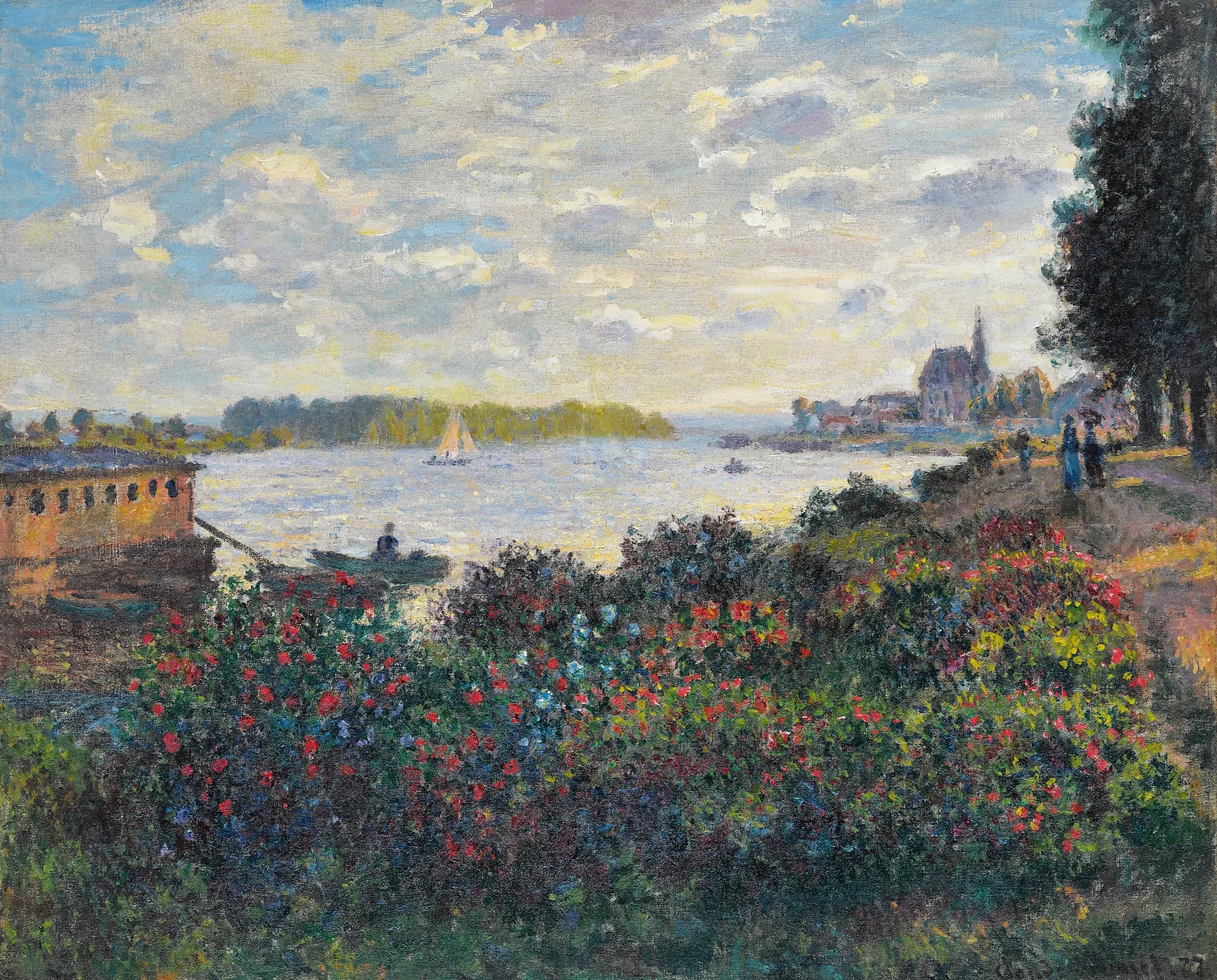 La Seine A Argenteuil Wall Art by Claude Monet - Canvas Print
