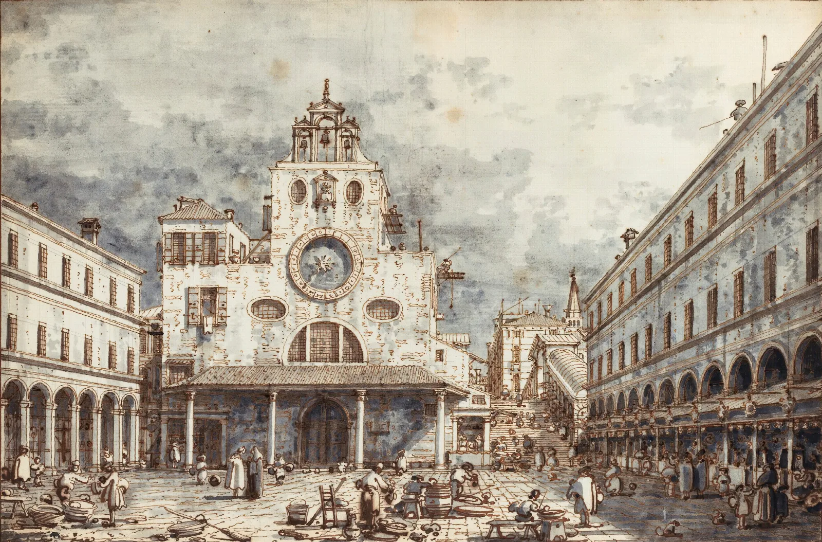 Campo San Giacomo Di Rialto Venice Wall Art by Canaletto - Canvas Print