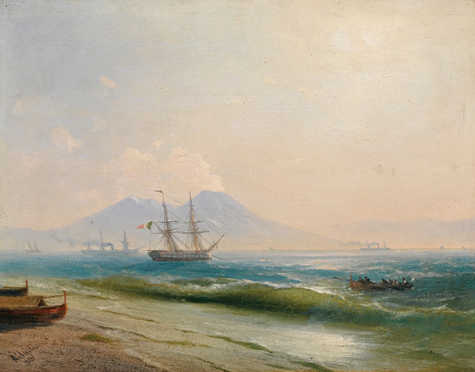 View Of Mount Vesuvius Wall Art by Ivan Konstantinovich Aivazovsky - Canvas Print