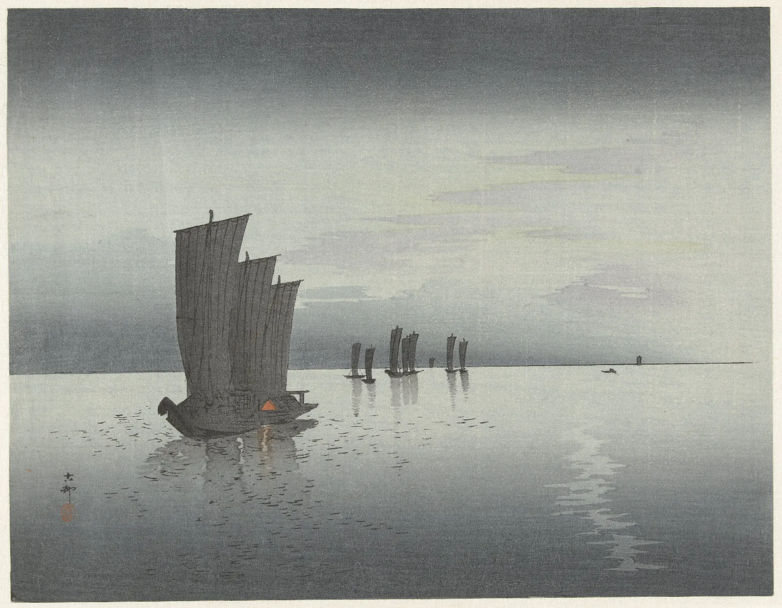 Fishing Boats 2 Wall Art by Ohara Koson - Canvas Print