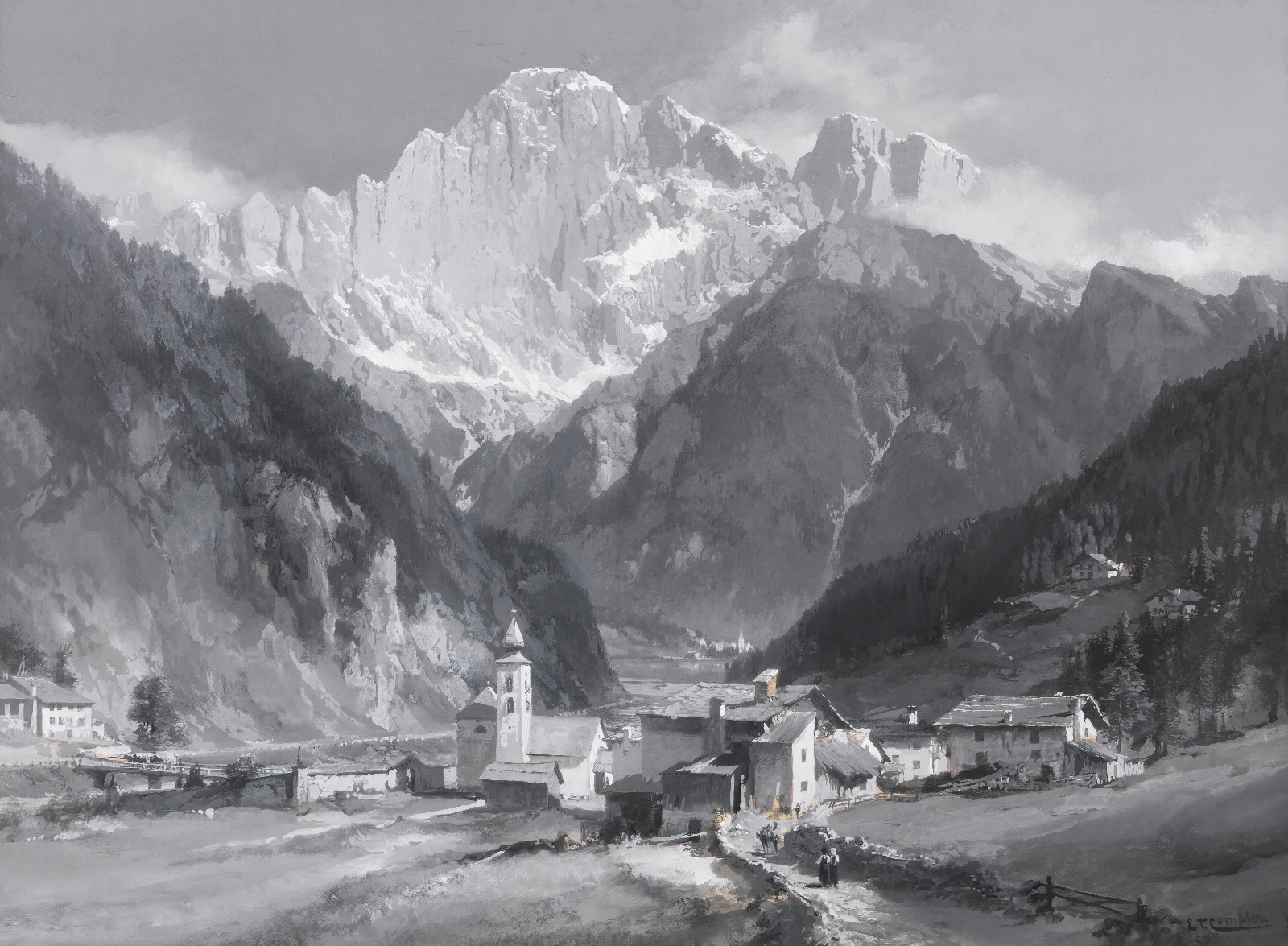 Monte Civetta Wall Art by Edward Theodore Compton - Canvas Print