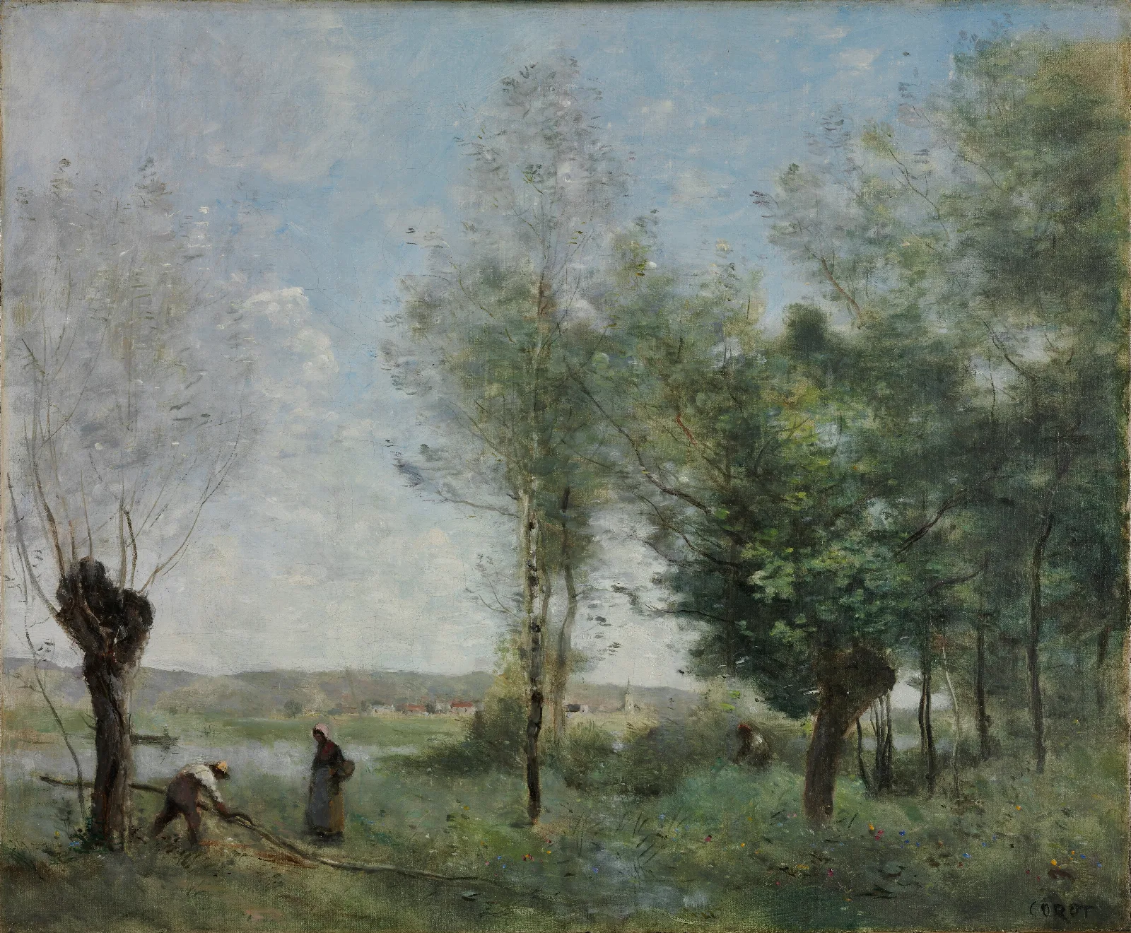 Souvenir Of Coubron Wall Art by Jean-Baptiste-Camille Corot - Canvas Print