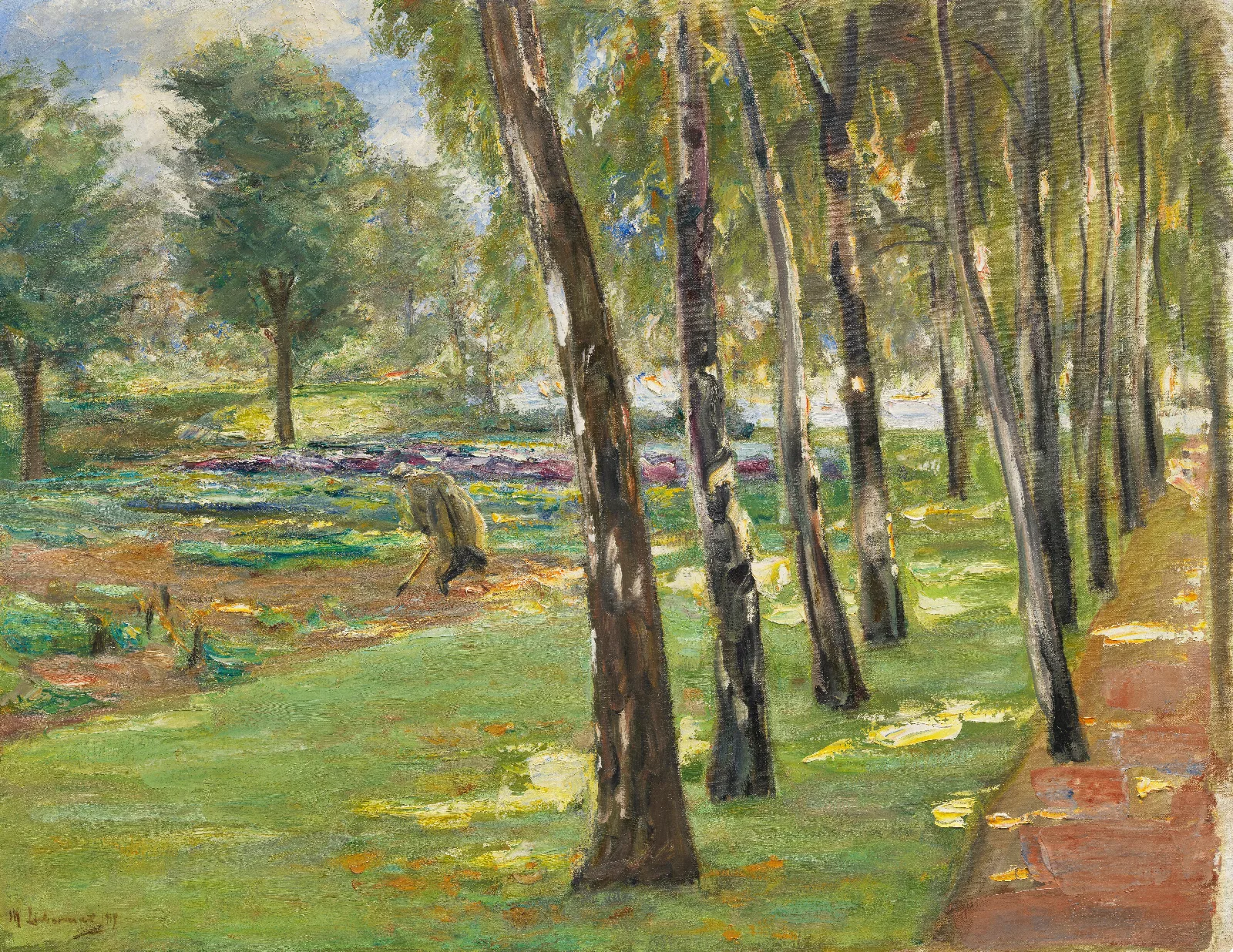 Die Birkenallee Im Wannseegarten Wall Art by Max Liebermann - Canvas Print