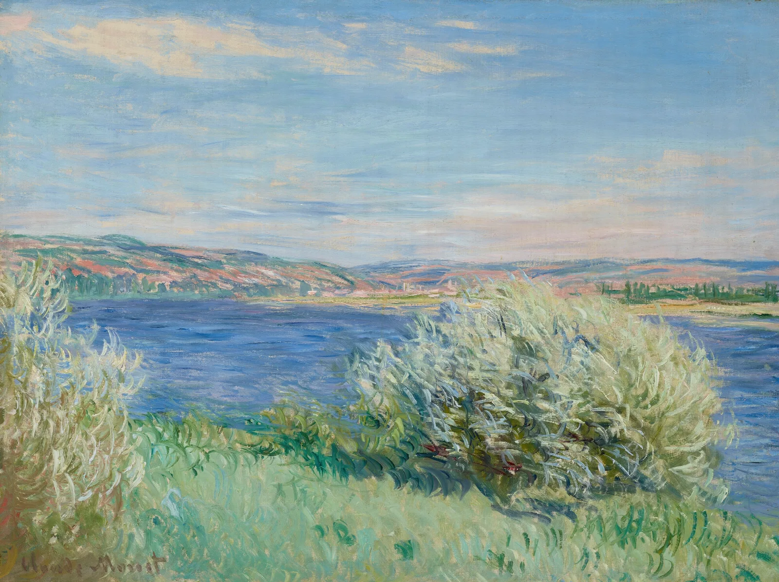 Les Bords De La Seine Pres De Vetheuil Wall Art by Claude Monet - Canvas Print