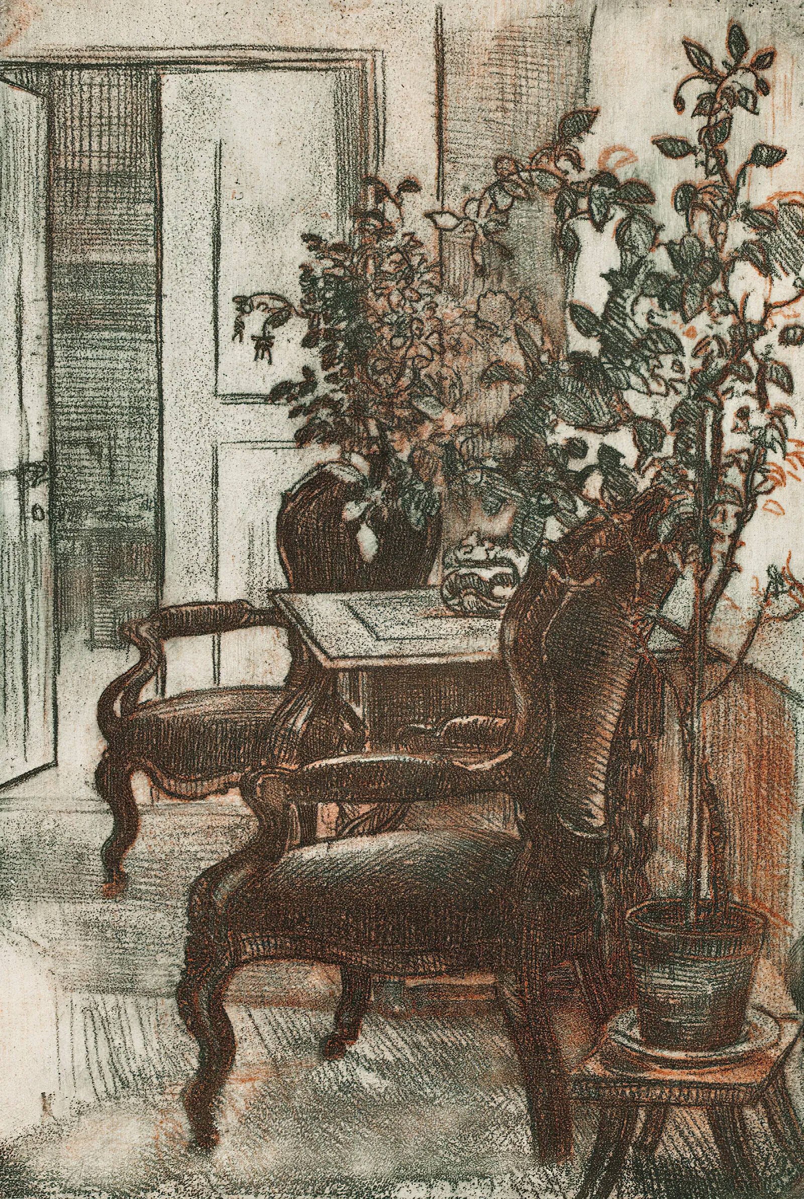 Interior Of Suviranta Wall Art by Eero Järnefelt - Canvas Print