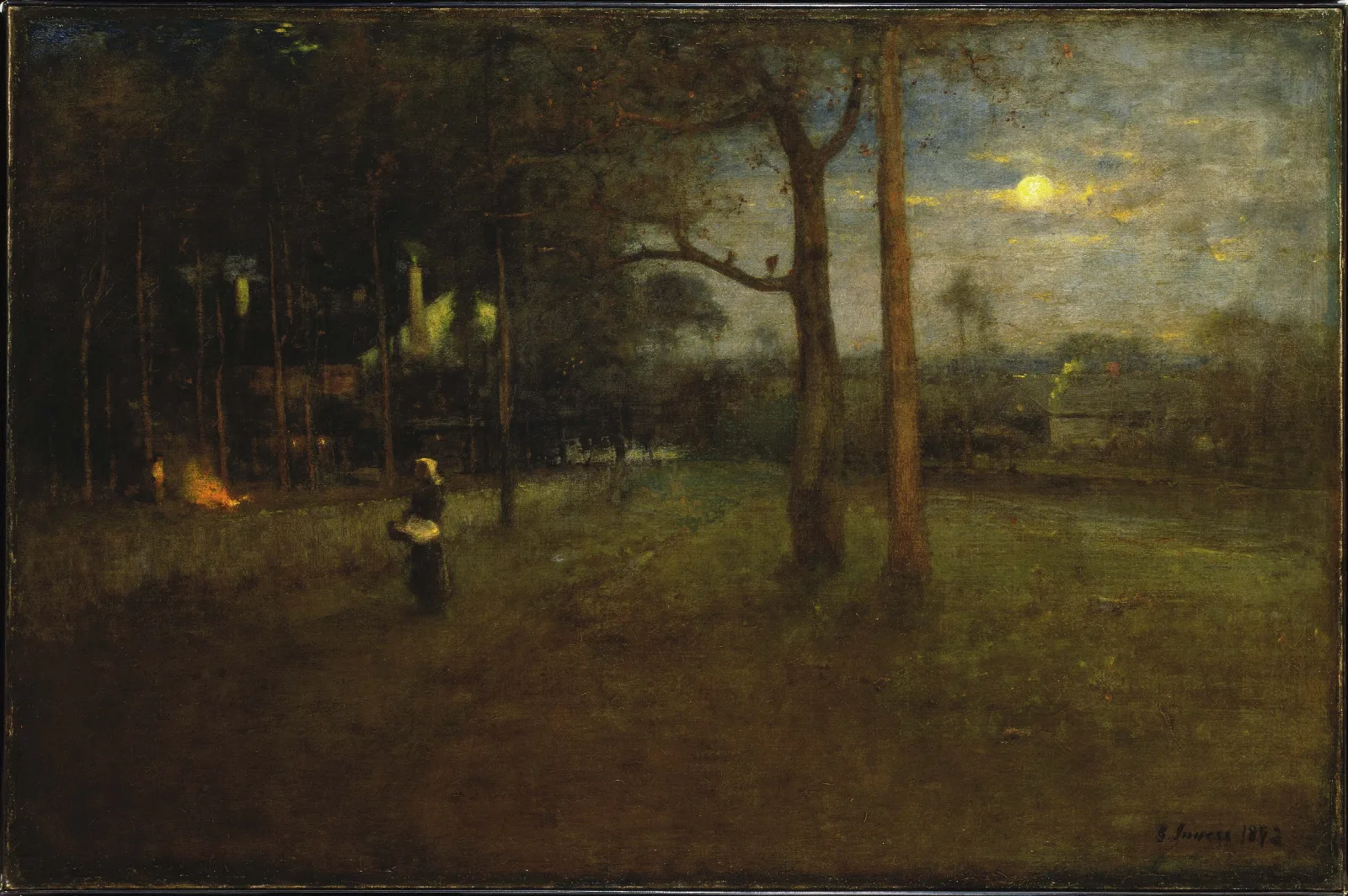Moonlight Tarpon Springs Wall Art by George Inness - Canvas Print