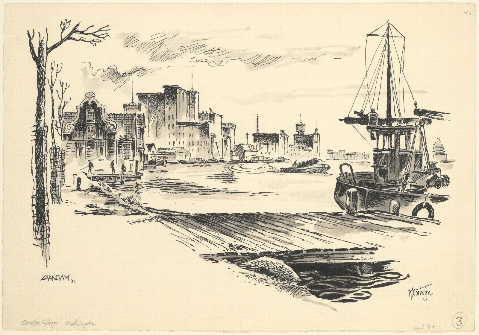 Gezicht Te Zaandam Bij De Zaan Grote Glop Oostzijde Wall Art by Maarten Oortwijn - Canvas Print