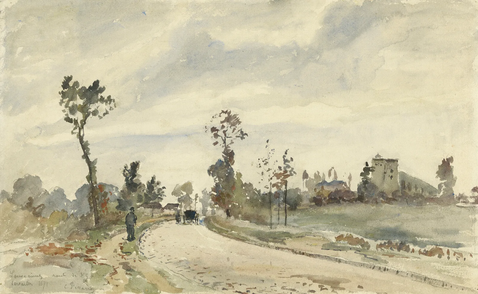 Louveciennes Route De Saint Germain Wall Art by Camille Pissarro - Canvas Print