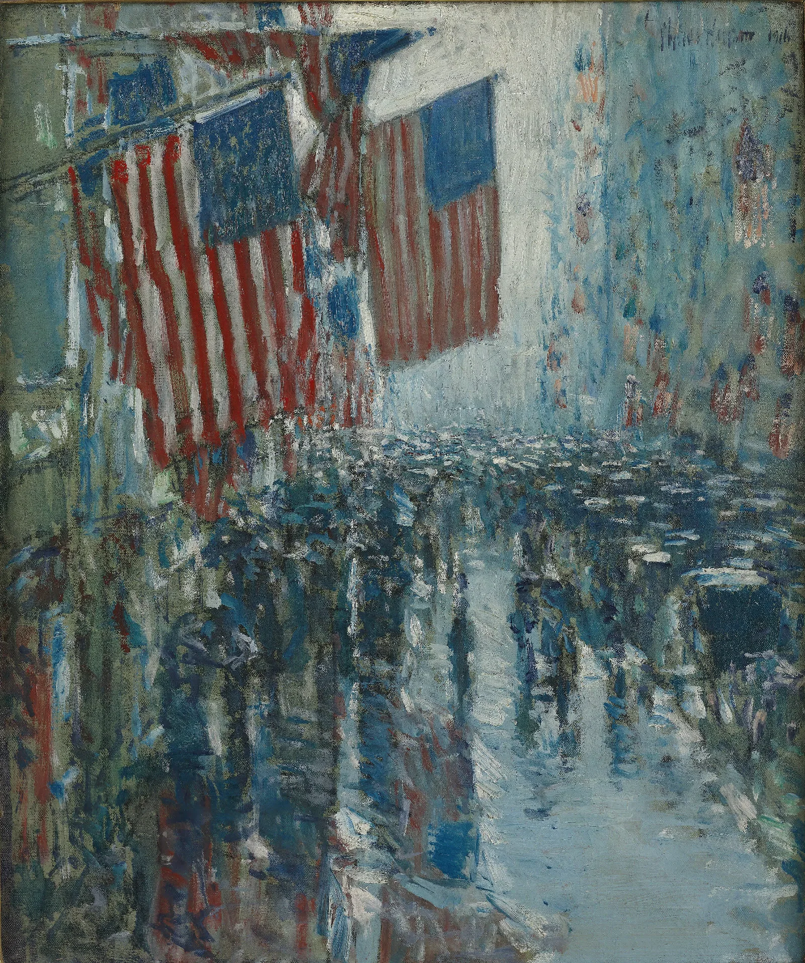 Rainy Day Fifth Avenue Wall Art by Childe Hassam - Canvas Print