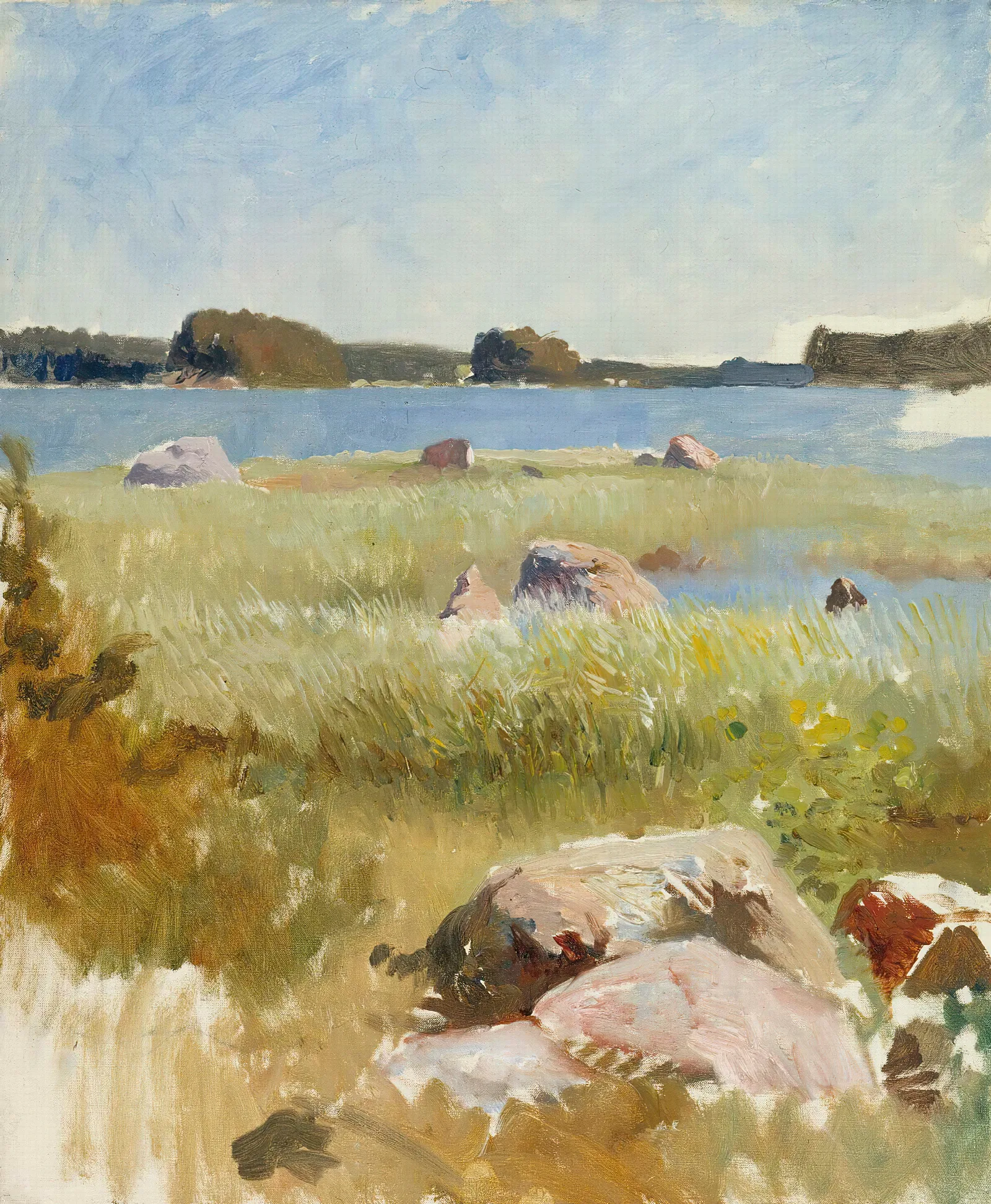 Saaristomaisema Keskenerainen Wall Art by Albert Edelfelt - Canvas Print