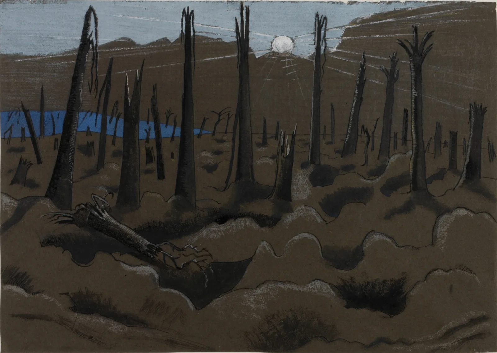 Sunrise Inverness Copse Wall Art by Paul Nash - Canvas Print