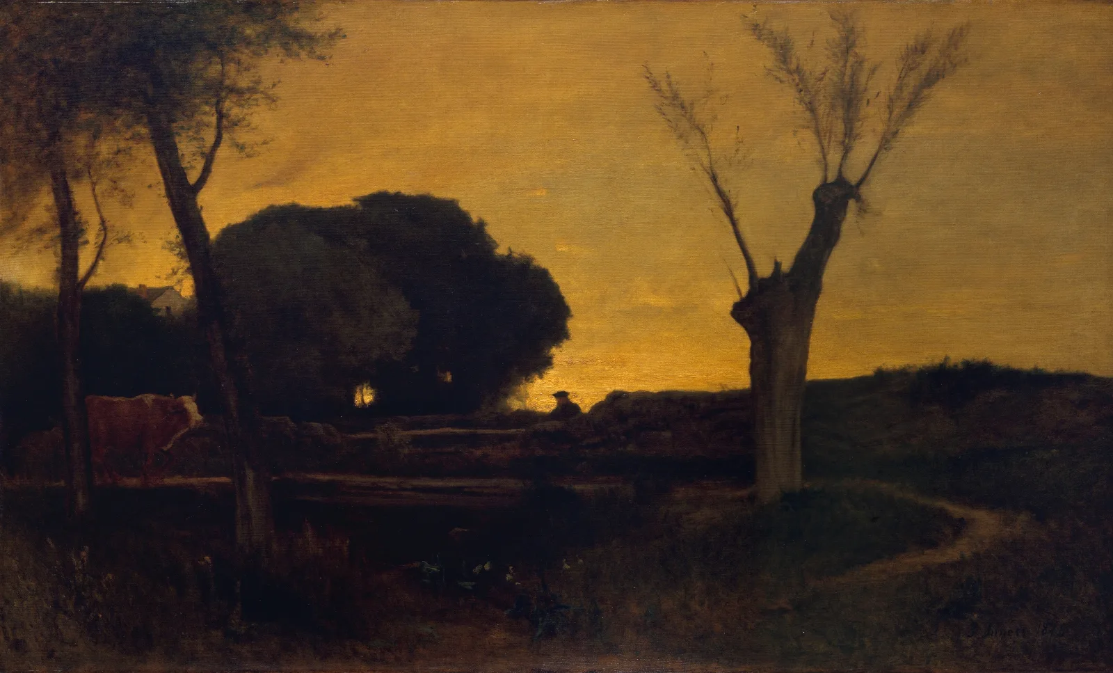 Evening At Medfield Massachusetts Wall Art by George Inness - Canvas Print
