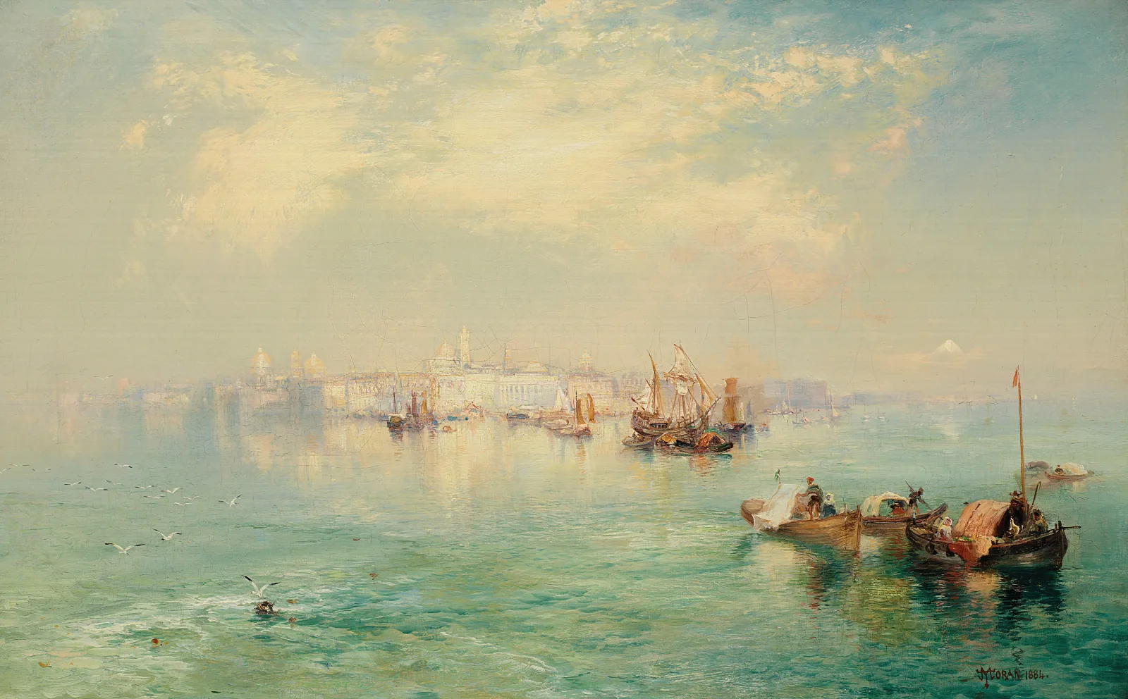 Vera Cruz Harbor Mexico Wall Art by Thomas Moran - Canvas Print