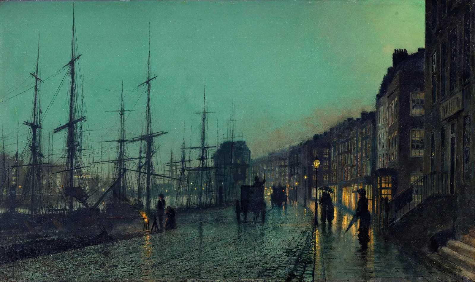 Shipping On The Clyde Wall Art by John Atkinson Grimshaw - Canvas Print