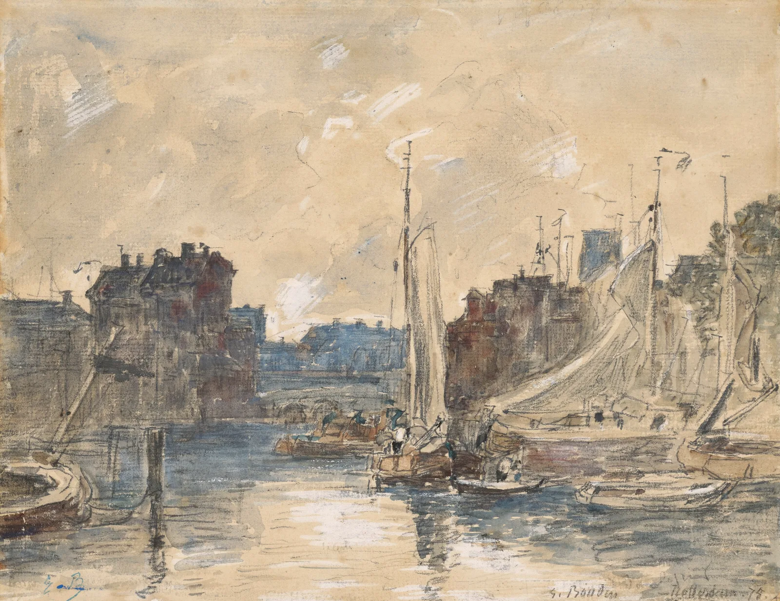 Port De Rotterdam Wall Art by Eugène Boudin - Canvas Print