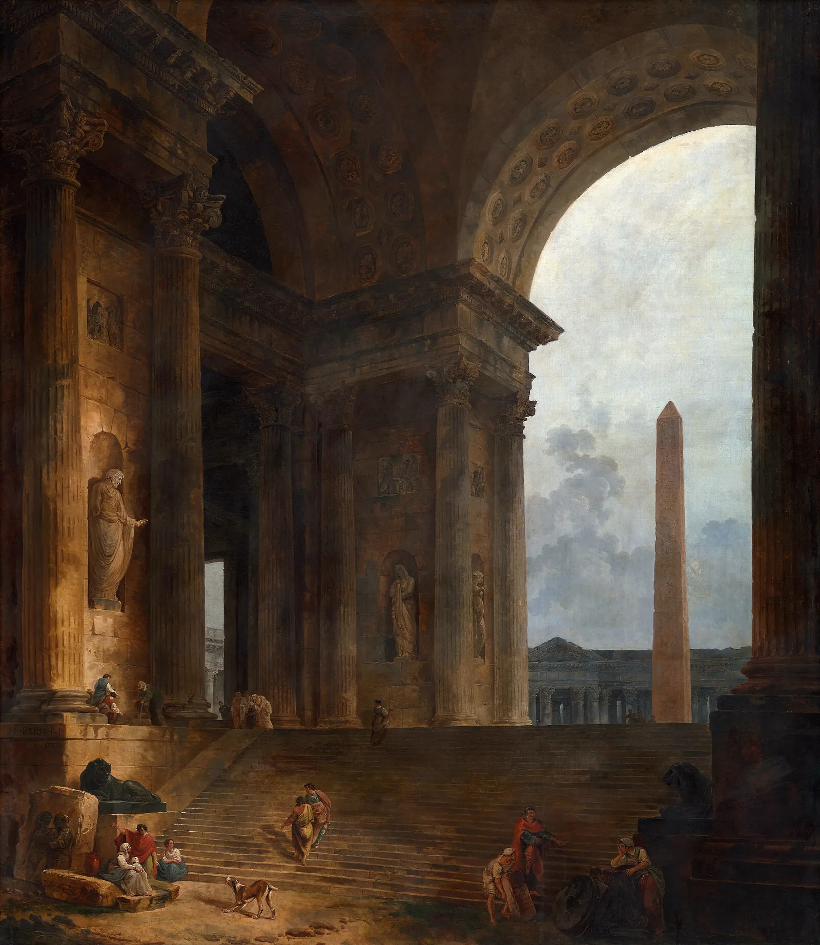 The Obelisk Wall Art by Hubert Robert - Canvas Print