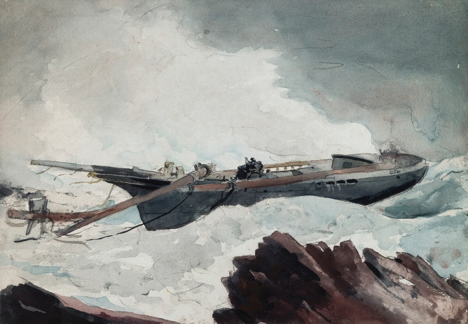 The Wrecked Schooner Wall Art by Winslow Homer - Canvas Print