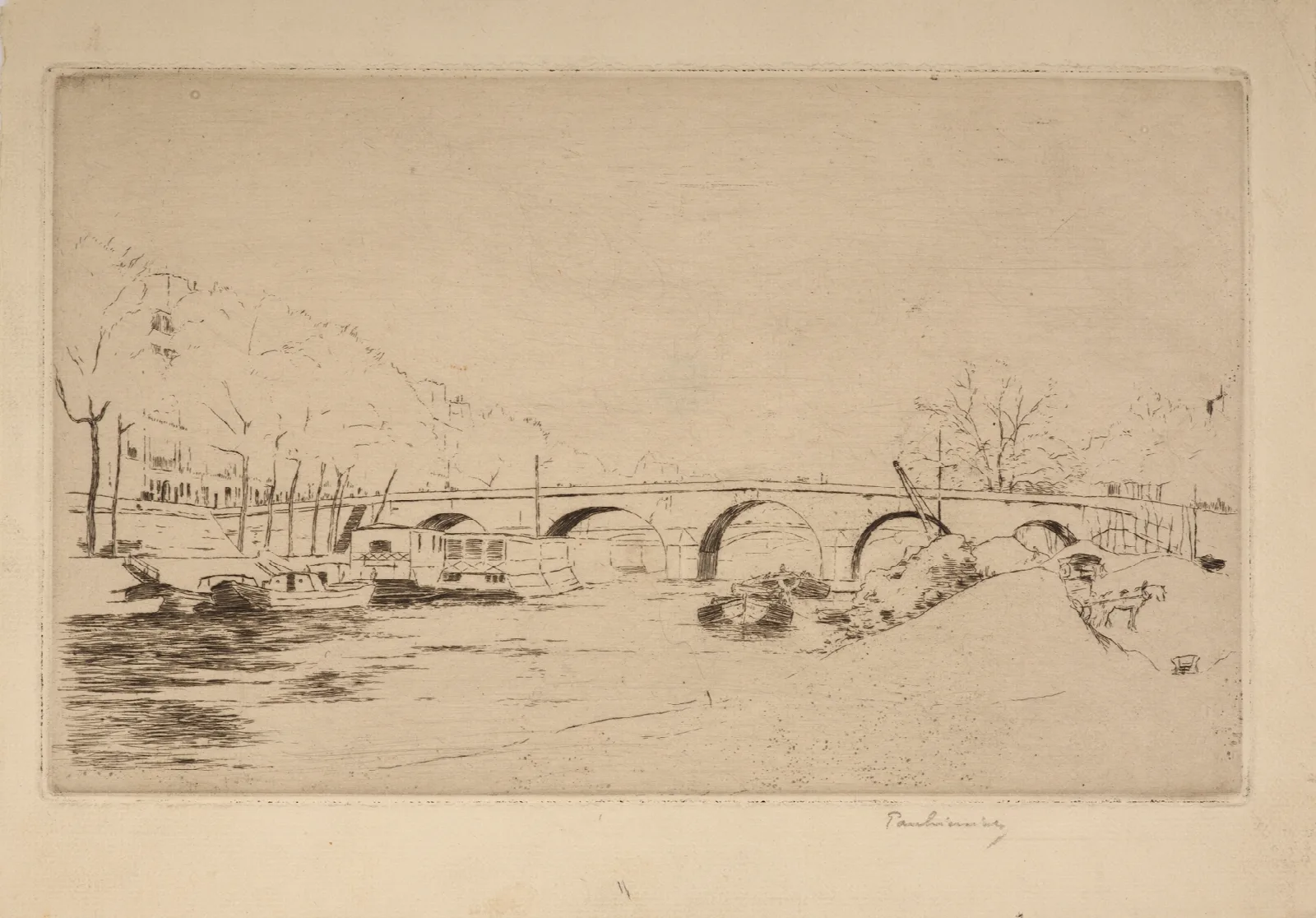Pont Marie In Paris Wall Art by Józef Pankiewicz - Canvas Print