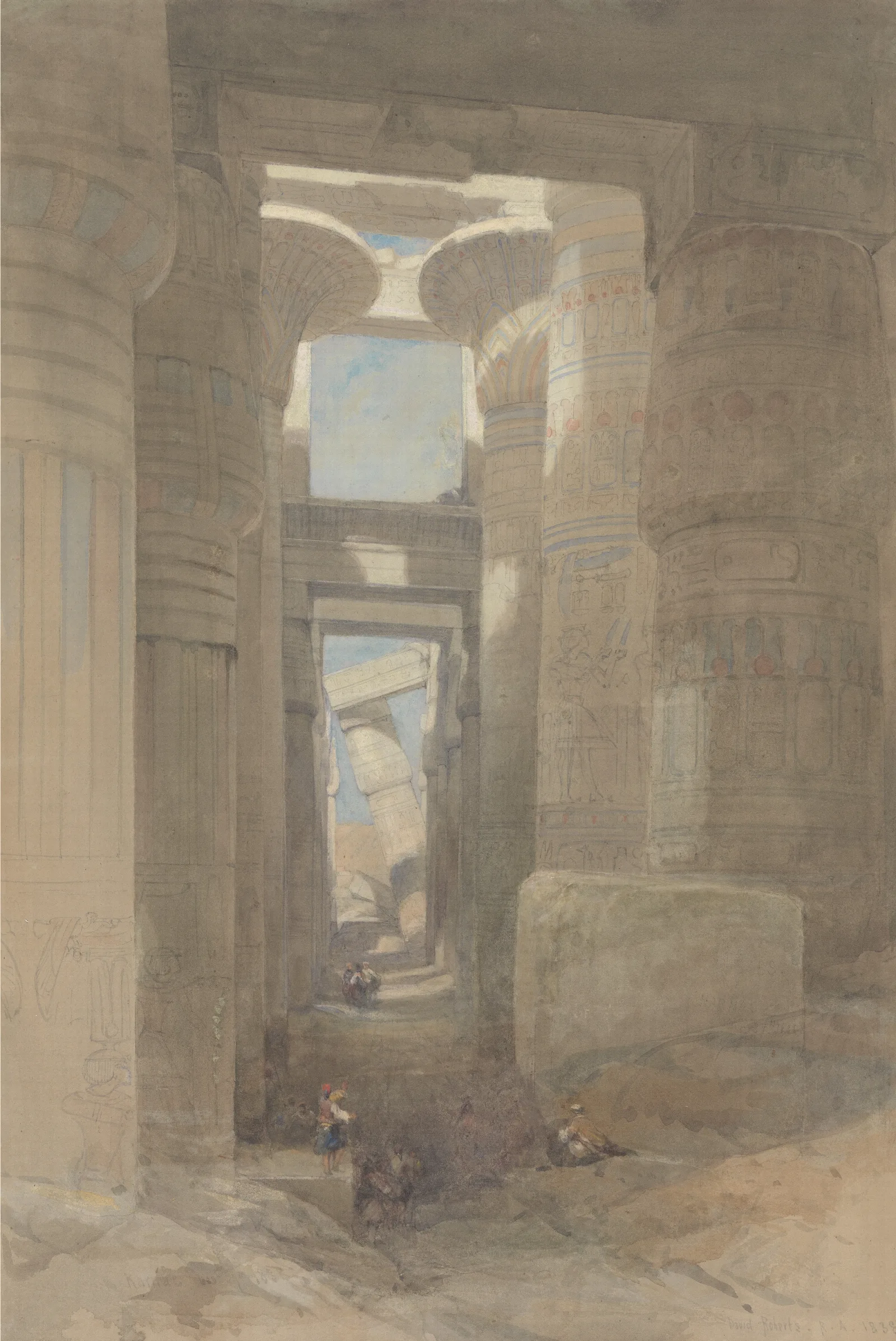 The Great Temple Of Amon Karnak The Hypostyle Hall Wall Art by David Roberts - Canvas Print