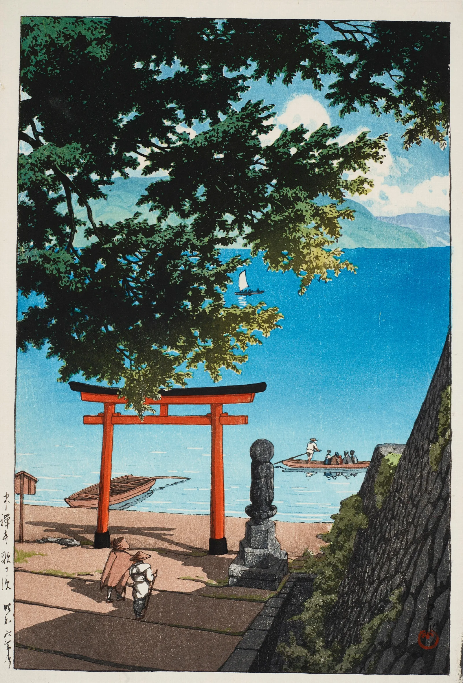 Chuzenji Temple Utagahama Wall Art by Kawase Hasui - Canvas Print