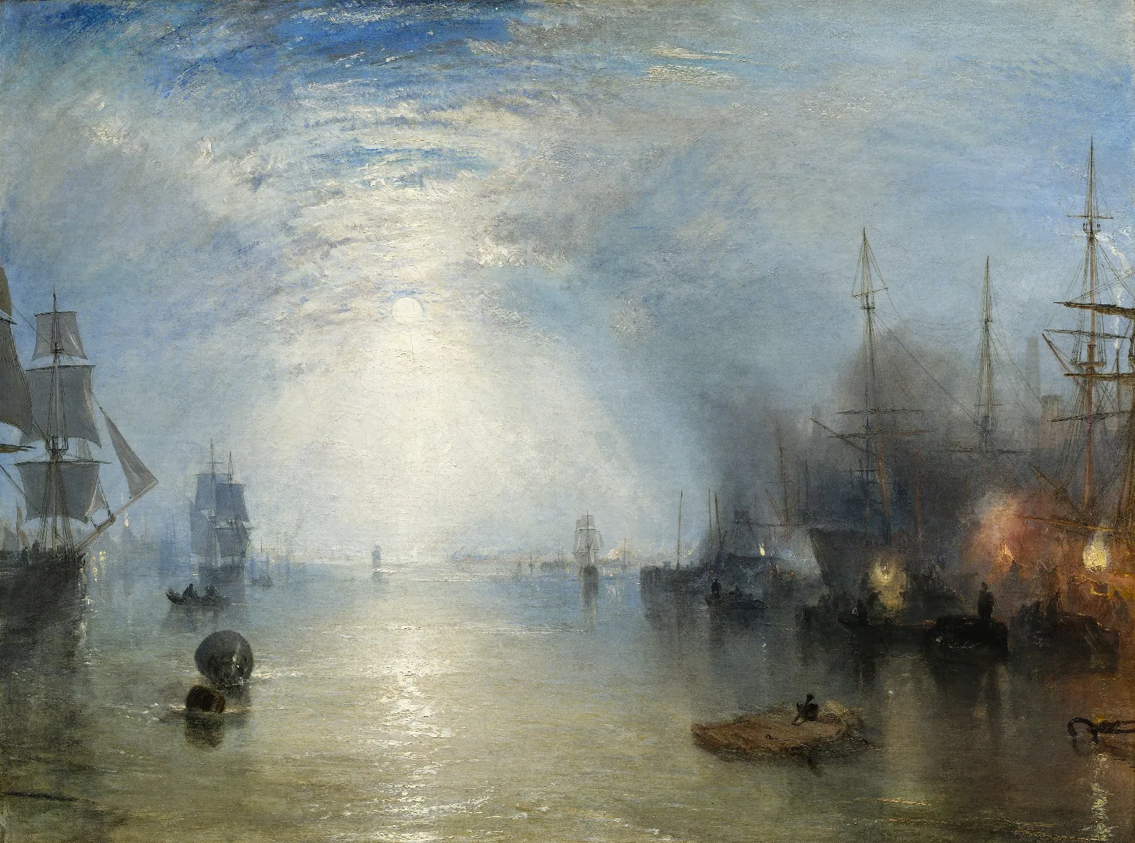 Keelmen Heaving In Coals By Moonlight Wall Art by Joseph Mallord William Turner - Canvas Print